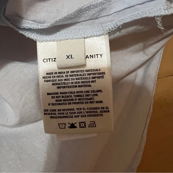 Citizens Of Humanity Penny Blouse Top Cotton Poplin Button Up Shirt Blue Size XL - Picture 12 of 13